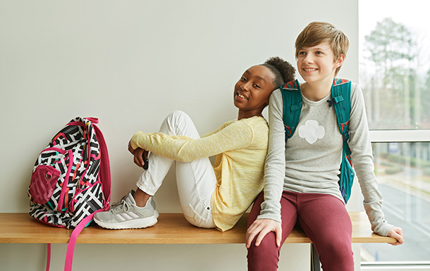 Two kids smiling